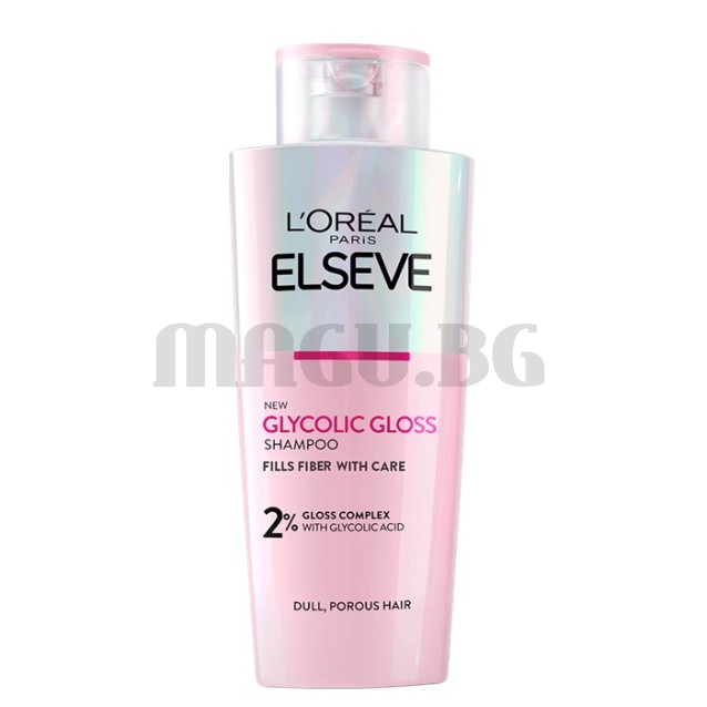 Elseve Glycolic Gloss шампоан за заглаждане и блясък на безжизнена коса 200мл.