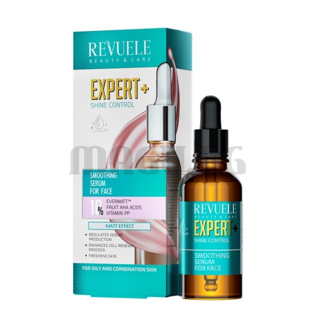 Revuele Expert+ Shine Control изглаждащ серум за лице за контрол на омазняването 30мл.