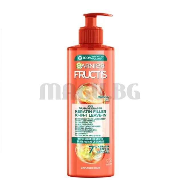 Fructis SOS Damage Eraser Keratin Filler 10 в 1 крем за увредена коса 400мл.