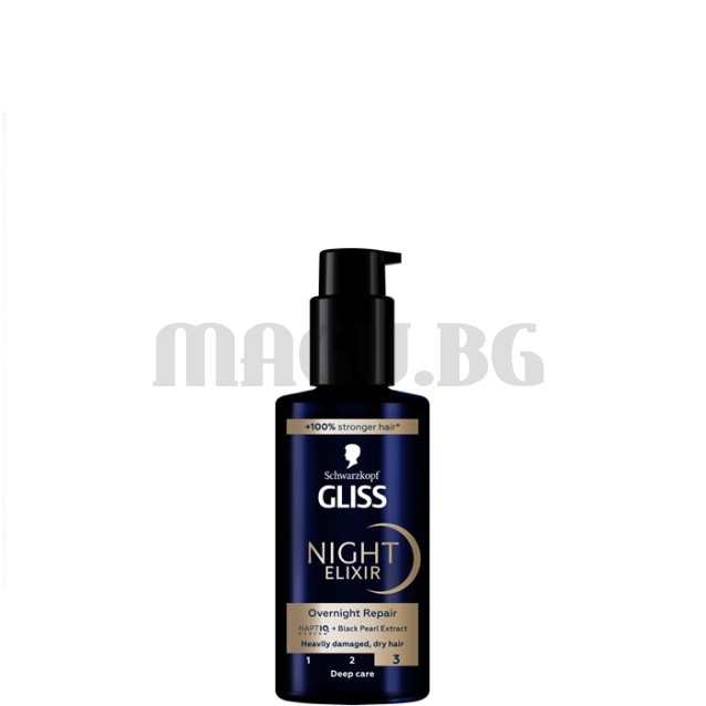 Gliss Night Elixir Overnight Repair нощен еликсир за силно увредена, суха коса 100мл.
