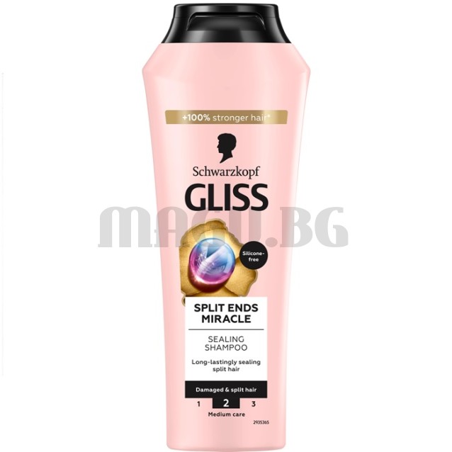 Gliss Split Ends Miracle шампоан за коса с цъфтящи краища 400мл.