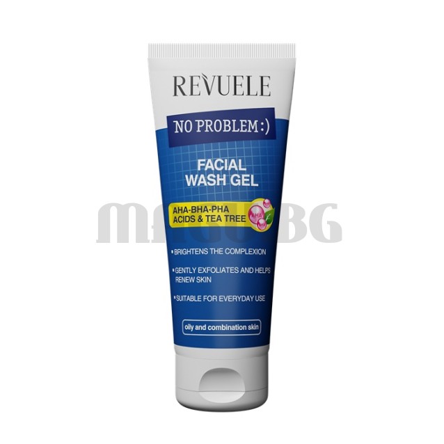 Revuele No problem измивен гел с AHA-BHA-PHA киселини и чаено дърво 200мл.