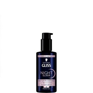 Gliss Night Elixir Overnight Reconstruction нощен еликсир за увредена коса с цъфтящи краища 100мл.