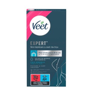 Veet Expert депилиращи ленти за чувствителна кожа 12 бр.